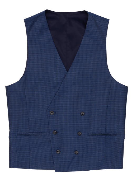Blue Double Breasted Waistcoat