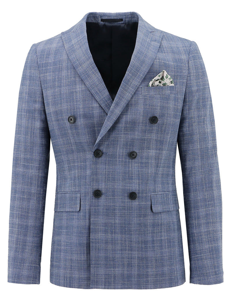 Edward Blue Double Breasted Suit Jacket