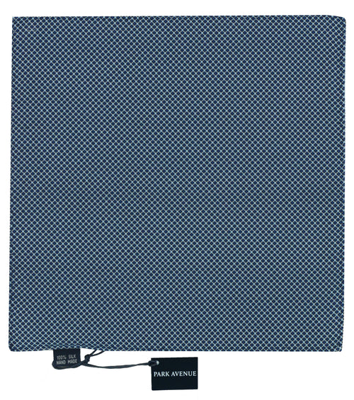 Navy Dot Print Silk pocket Square
