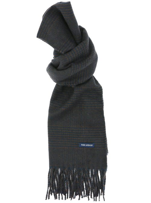 Navy Brown Checked Scarf