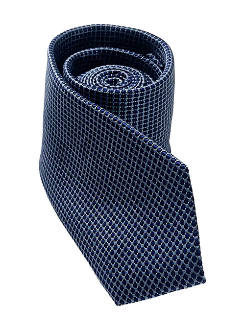 Navy Dot Print Silk Tie