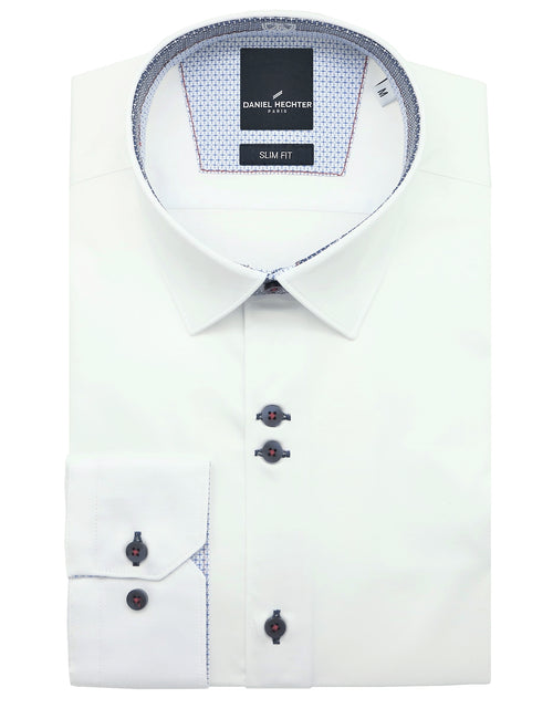 Sel White Inner Collar Printed Shirt