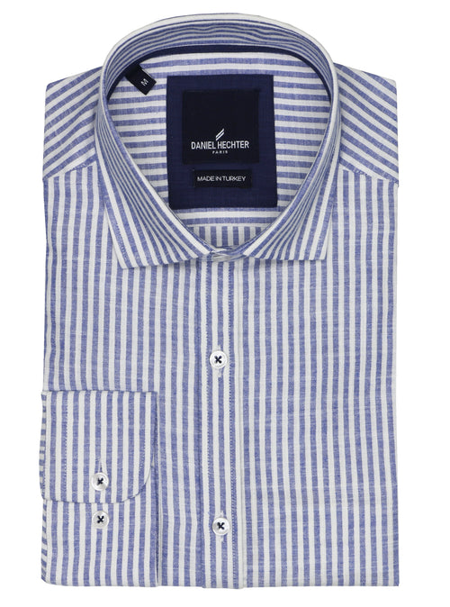 Sel Blue Striped Linen Shirt
