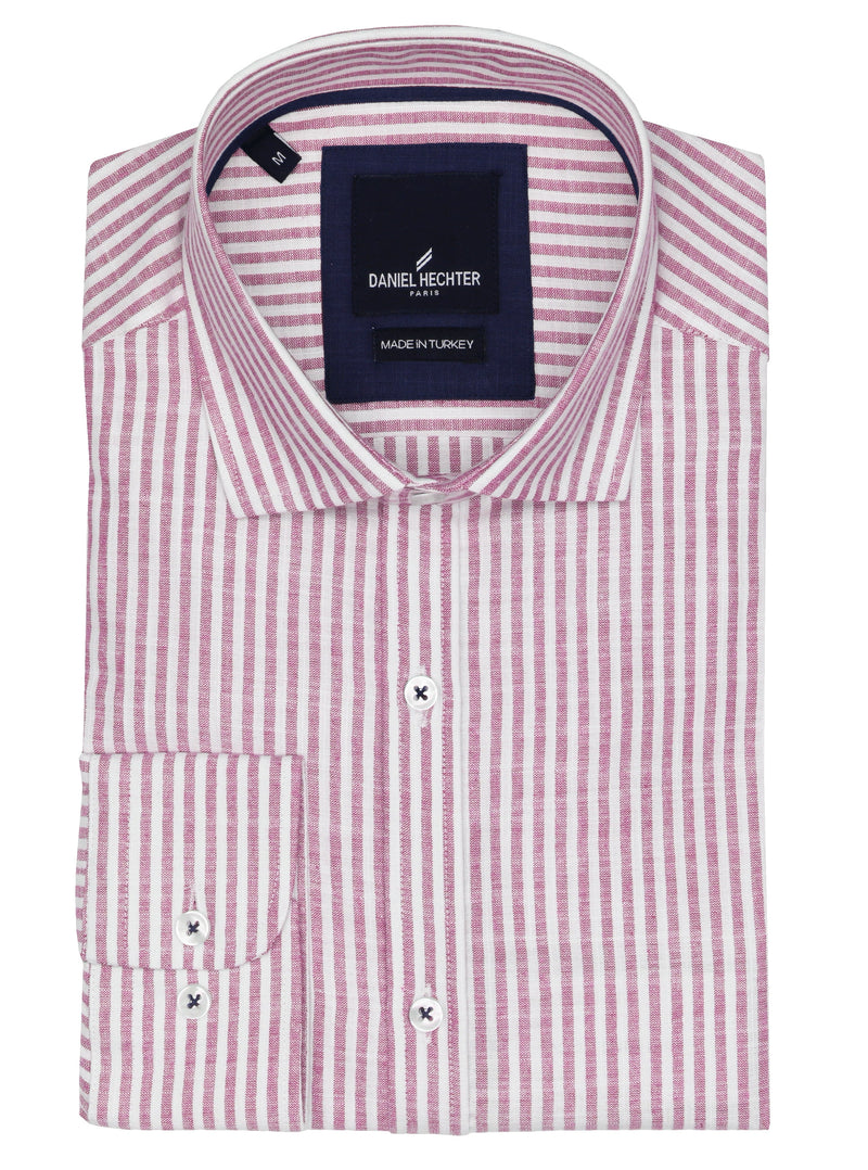 Sel Pink Striped Linen Shirt