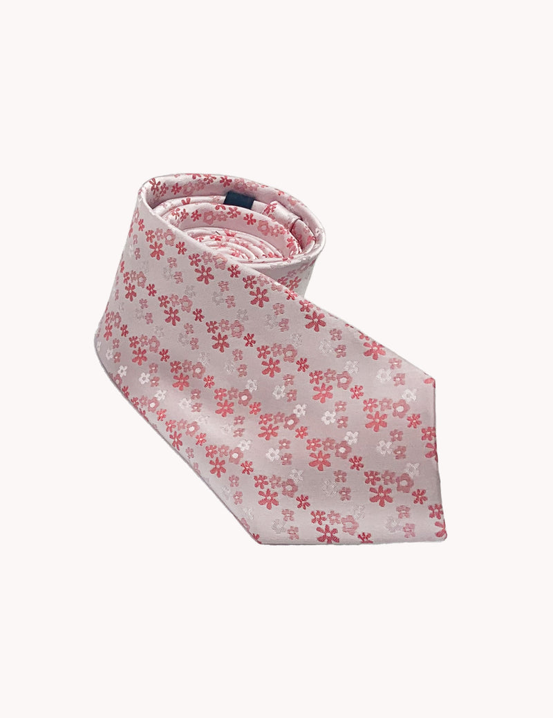 Baby Pink Floral Silk Tie