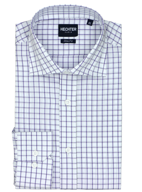 Jacque Business Purple Checked Shirt