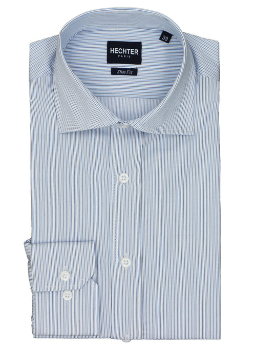 Jacque Business Blue Pinstriped Shirt